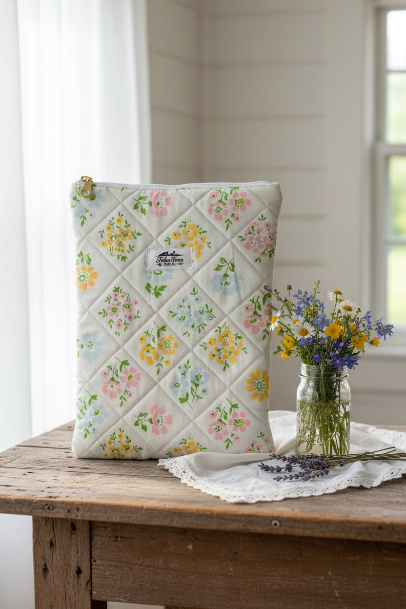 Spring Flowers Zippered Book Sleeve